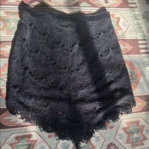 Free People black lace asymmetrical miniskirt